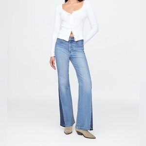 GAP High Rise Patched 70s Flare Jeans Size 26